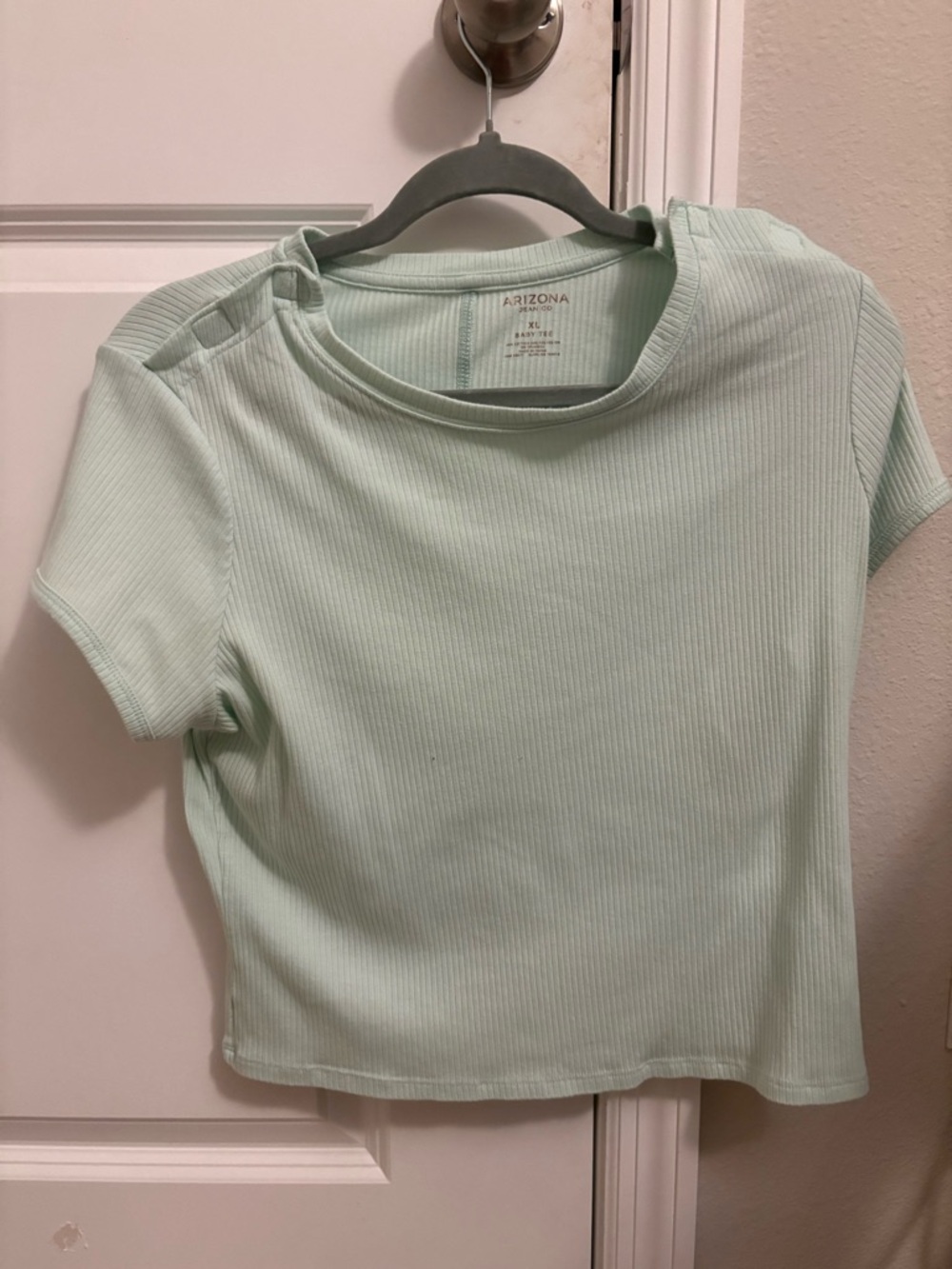 Arizona Jean Company Mint Green Ribbed Crop Top